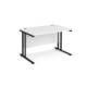 Dams Maestro 25 straight desk - black cantilever leg frame, white top
