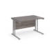 Dams Maestro 25 straight desk - silver cantilever leg frame, grey oak top
