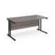 Dams Maestro 25 straight desk - black cantilever leg frame, grey oak top