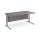 Dams Maestro 25 straight desk - silver cantilever leg frame, grey oak top