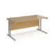 Dams Maestro 25 straight desk - silver cantilever leg frame, oak top