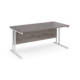 Dams Maestro 25 straight desk - white cantilever leg frame, grey oak top