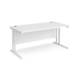 Dams Maestro 25 straight desk - white cantilever leg frame, white top