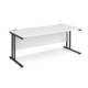 Dams Maestro 25 straight desk - black cantilever leg frame, white top