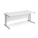 Dams Maestro 25 straight desk - silver cantilever leg frame, white top