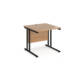 Dams Maestro 25 straight desk - black cantilever leg frame, beech top