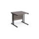 Dams Maestro 25 straight desk - black cantilever leg frame, grey oak top