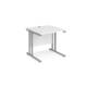 Dams Maestro 25 straight desk - silver cantilever leg frame, white top