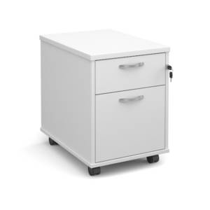 Dams Universal Mobile Pedestal, with 2 drawers, in white from Office Furniture Centre
