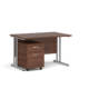 Dams Maestro 25 straight desk - silver frame, walnut top with 2 drawer pedestal 1200x800mm