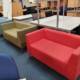 red 2 seater sofa