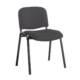 Black frame Stacking Chair in Blizzard Grey
