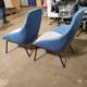 blue Naughtone lounge chairs, side view