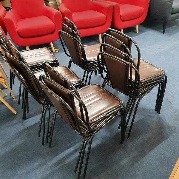Used Brown and Black Cafe Chairs, excellent condition, rear view