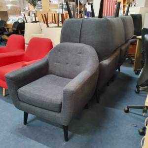 Used Soft Seating, Grey Armchairs. Very comfortable, 5 available, view in our huge Glasgow Showroom G40 3AS open 5 days