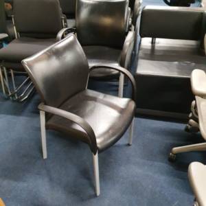 meeting chairs, black vinyl and silver frame