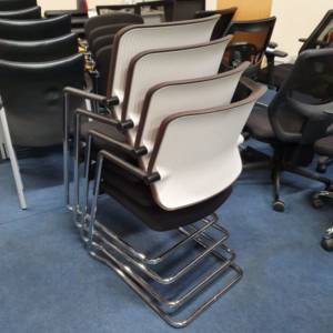 Used Meeting Chairs, White back 4 available as a set in our huge Glasgow Showroom