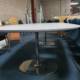 3m white boardroom table bottom end