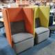 used high sided armchairs orange