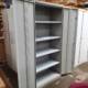 Used Tall Bisley 2 Door Cabinet, excellent condition with 4 adjustable shelves, shown open. Huge Glasgow Showroom