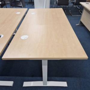 used height adjustable desk 1600mm side view