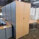 used Tall Beech Cupboards, doors closed LHS