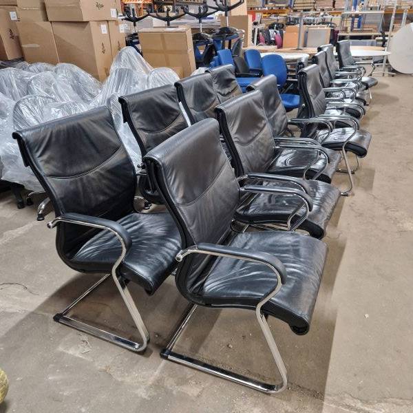 used black leather boardroom chairs