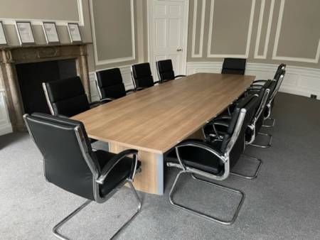 used boardroom table and 10 chairs