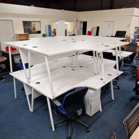 used white corner desks 1400mm