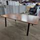 Used Walnut Meeting Table with Black A Frame Legs
