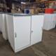 Used Sedus Storage Cabinet in white, doors closed