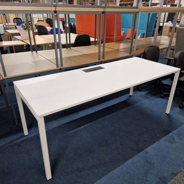 used 2m white bench desk