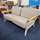Used Narbutas Grey Sofa with White and Oak accents, front view