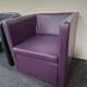used purple wipe clean tub chair, side view