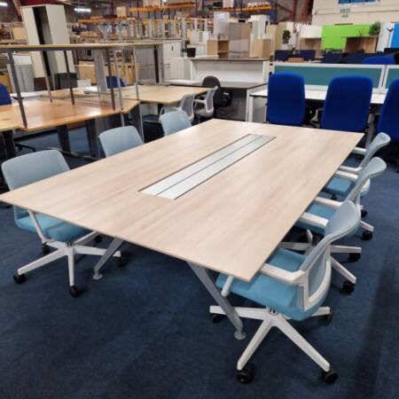 Boardroom table set full view