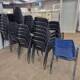 used polyprop chairs group stack rear
