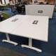 used white flip top tables with power set of 7