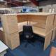 used 1600mm beech corner desks and pedestals 2