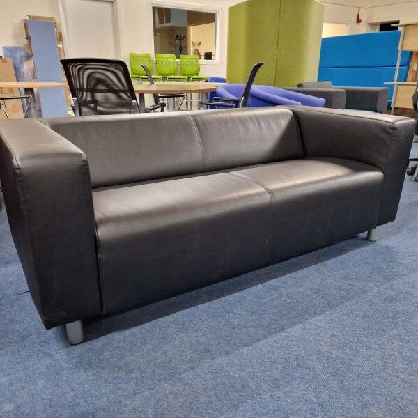 used black leather sofa front left