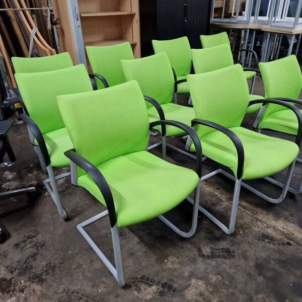 Lime Green Meeting Chair front view